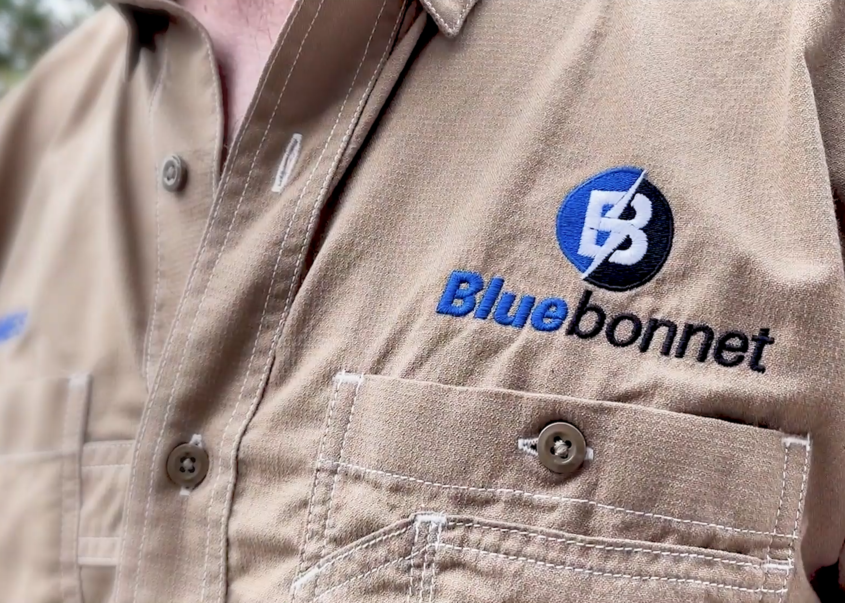 Bluebonnet's employees and contractors wear easily identifiable uniforms with logos.
