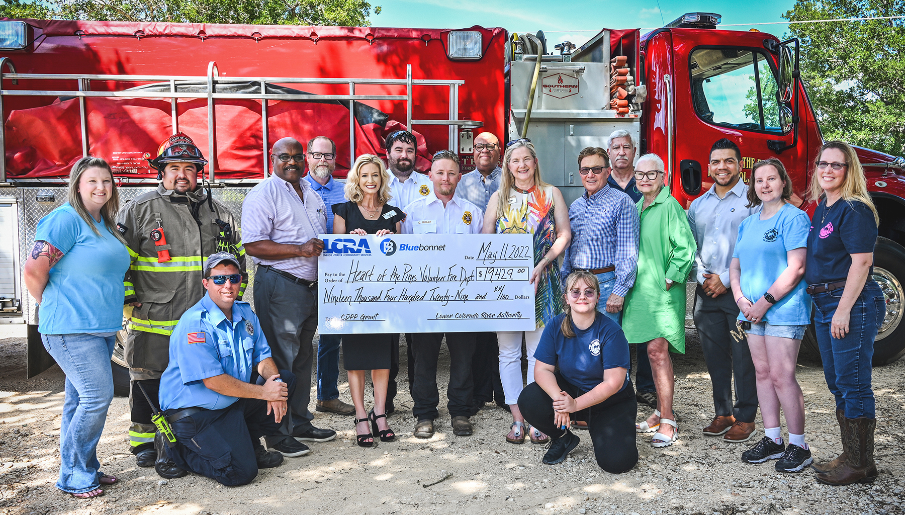 Bluebonnet, LCRA award $19,429 grant to Heart of the Pines VFD