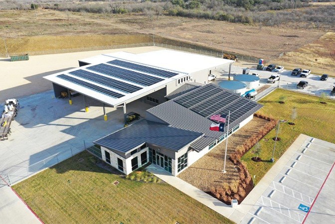 Bluebonnet's Maxwell service center has 292 solar panels that can offset about 70 percent of the facility's total annual energy consumption