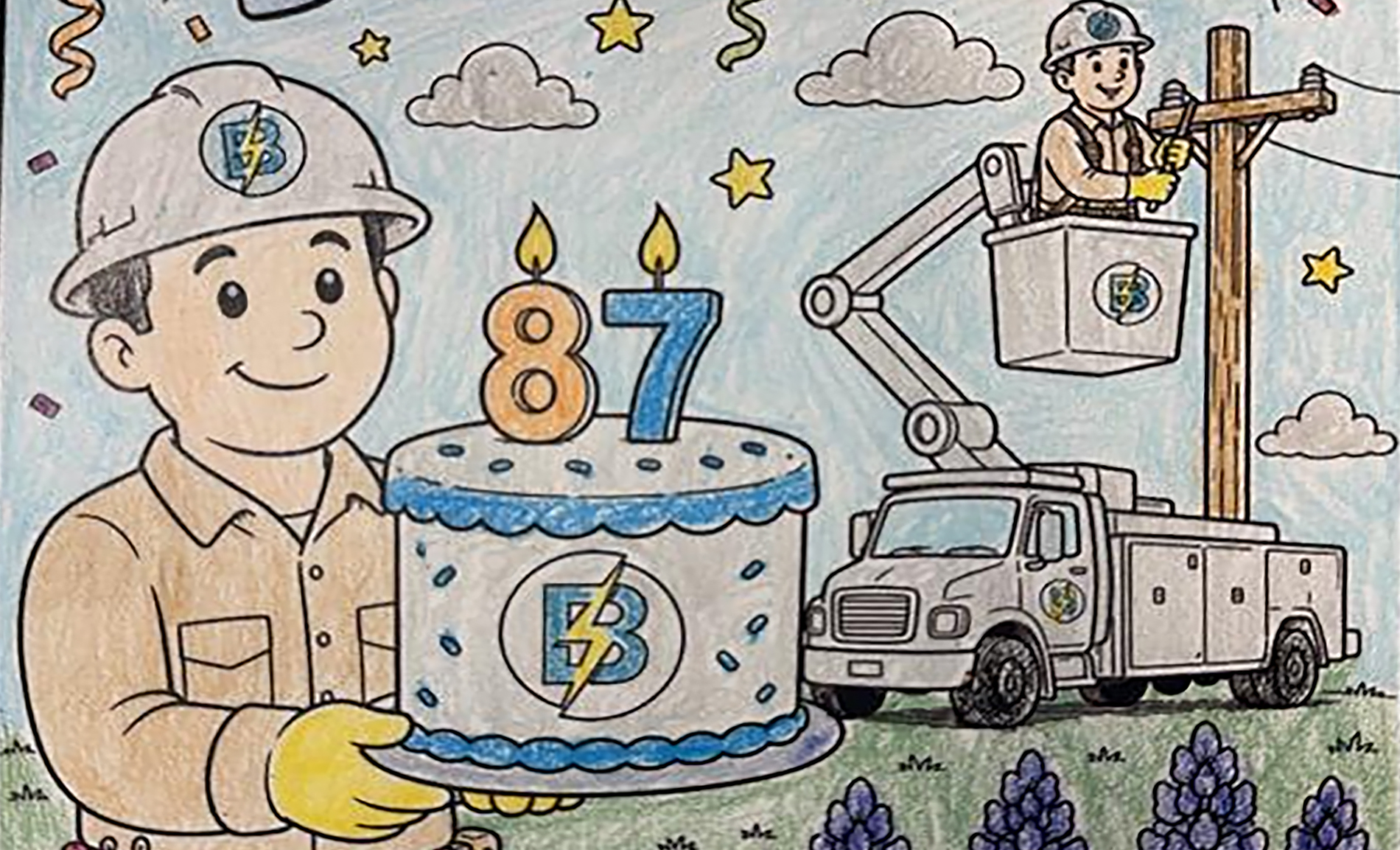 Bluebonnet anniversary coloring contest