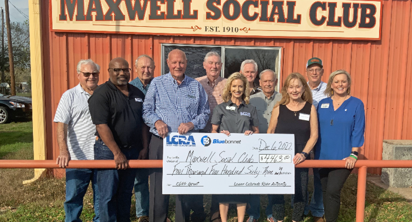 Bluebonnet, LCRA award $4,463 to Maxwell Social Club for new windows and solar screens