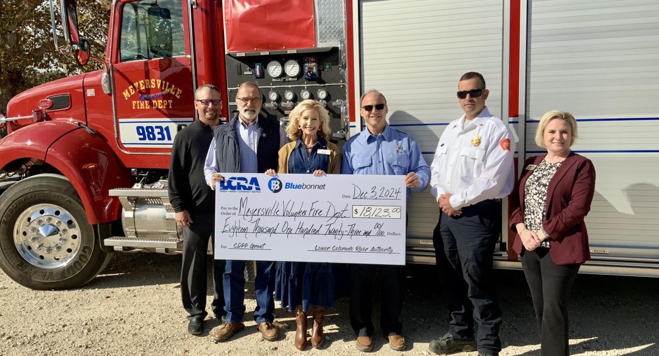 Bluebonnet, LCRA award $18,123 grant to Meyersville Volunteer Fire Department