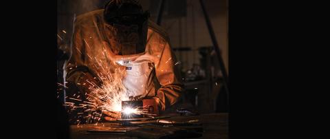 Giddings High School sophomore Clay Beisert works on his welding skills